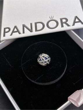 Pandora Blue and Silver Crystal Lattice Charm